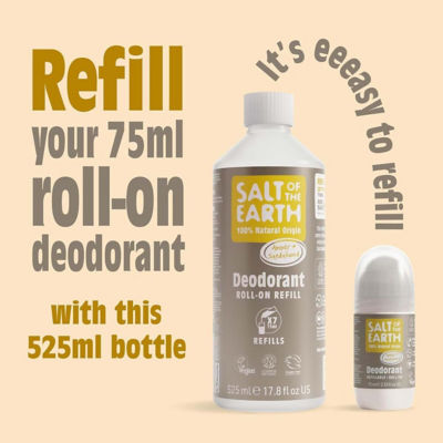 Salt Of The Earth Natural Deodorant Roll-On Refill Amber & Sandalwood 525ml 3