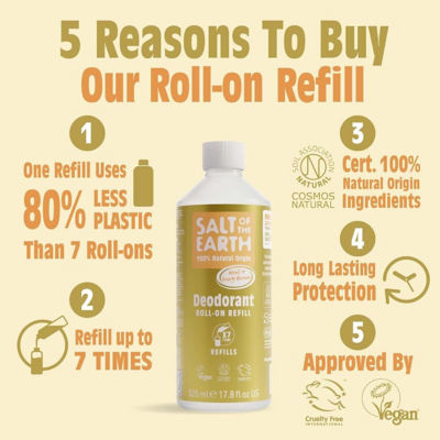 Salt Of The Earth Natural Deodorant Roll-On Refill Neroli & Orange Blossom 525ml 4