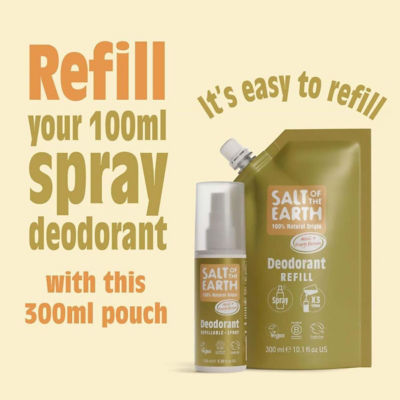 Salt Of The Earth Natural Deodorant Spray Refill Pouch Neroli & Orange Blossom 300ml 2