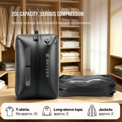 SKYZER SZTE100 | 20L Vacuum Compression Pack with Built-In Electronic Pump 7
