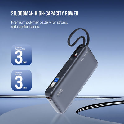 SKYZER PB257GY | 20,000mAh 165W Fast Charging Power Bank 12