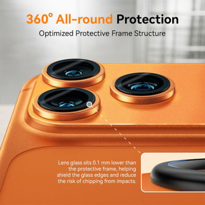 OTAO Metal Base Camera Lens Protector For iPhone 17 Pro Max 5