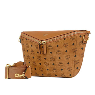 MCM Diamant 3D Crossbody In Visetos Leather Mix (Cognac) 3