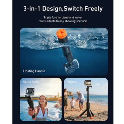 Telesin Floating Remote Selfie Stick For DJI Osmo Action 6/5 Pro/4 6