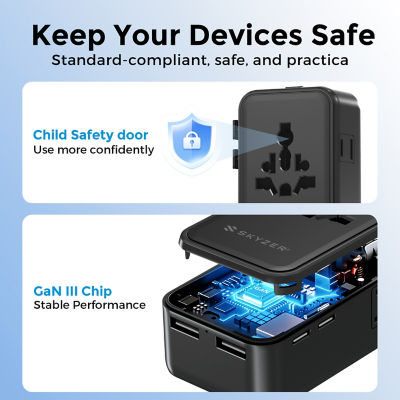 SKYZER PD174BK | 70W GaN III Ultra-Slim Travel Adapter 11