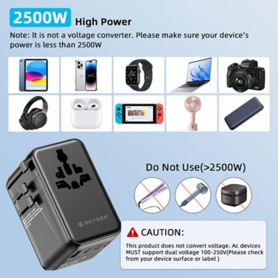 SKYZER PD175BK | 140W GaN Fast-Charging Travel Adapter 10