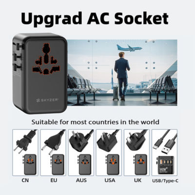 SKYZER PD175BK | 140W GaN Fast-Charging Travel Adapter 11