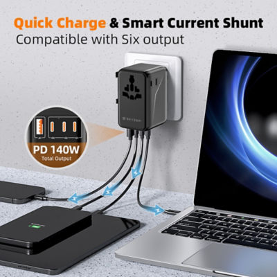 SKYZER PD175BK | 140W GaN Fast-Charging Travel Adapter 8