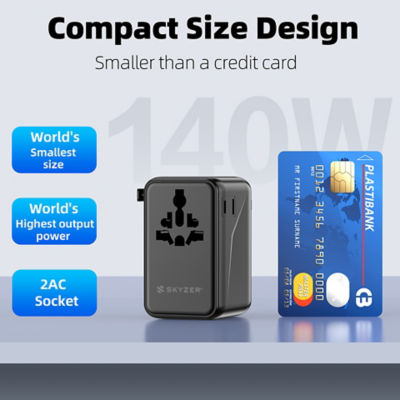 SKYZER PD175BK | 140W GaN Fast-Charging Travel Adapter 9