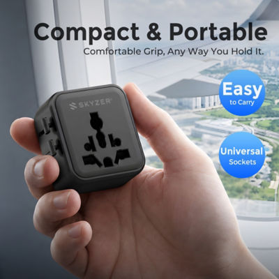 SKYZER PD151BK | Ultra-Slim Multi-Nation Travel Adapter 9