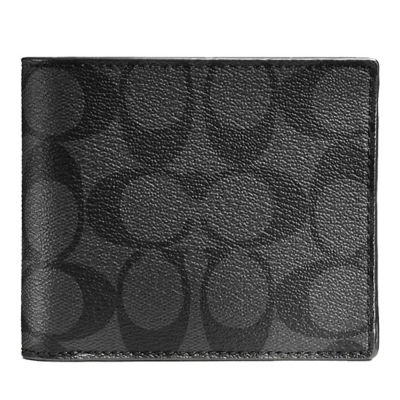 COACH Boxed 3-In-1 Wallet Gift Set In Signature Canvas Charcoal/Black CW344 2