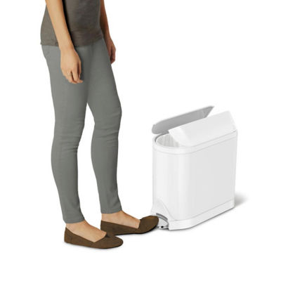 SIMPLEHUMAN 10L Butterfly Step Can - White 3