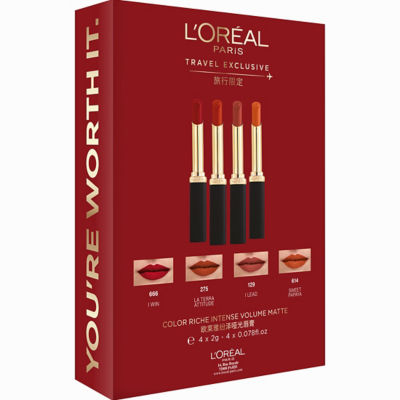 L'ORÉAL PARIS 欧莱雅纷泽哑光唇膏四支装 4