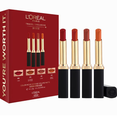 L'ORÉAL PARIS 欧莱雅纷泽哑光唇膏四支装 5
