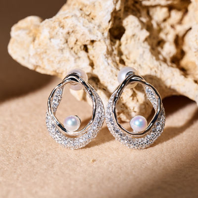 Pearly Lustre Top Grade Freshwater Pearl Earrings WE01020 | SANDS 2