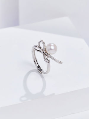 Pearly Lustre Top Grade Freshwater Pearl Ring WR00427 | RIBBON 2