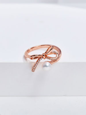 Pearly Lustre Top Grade Freshwater Pearl Ring WR00446 | RIBBON 6
