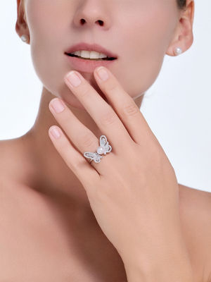 Pearly Lustre Top Grade Freshwater Pearl Ring WR00448 | BUTTERFLY 5