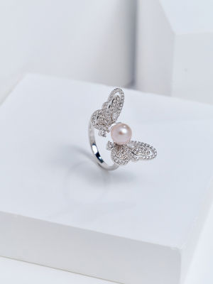 Pearly Lustre Top Grade Freshwater Pearl Ring WR00448 | BUTTERFLY 6