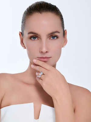 Pearly Lustre Top Grade Freshwater Pearl Ring WR00448 | BUTTERFLY 7