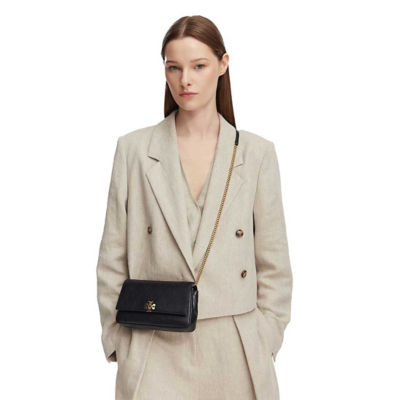 TORY BURCH Charlie Quilted Chain Crossbody Bag Black 186041 6