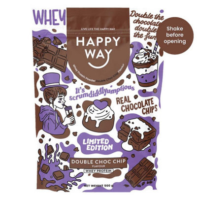 Happy Way Whey Protein Powder Double Choc Chip 500g 7