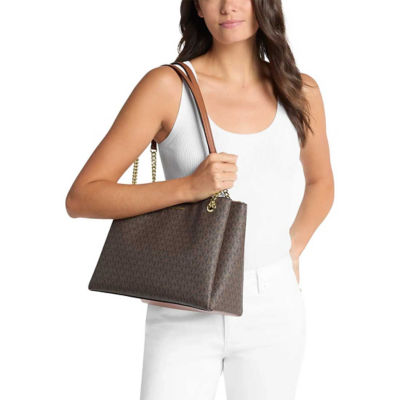 MICHAEL KORS SOHO MEDIUM SIGNATURE LOGO TOTE BAG BROWN 35S6G1SE2B 3