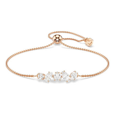 SWAROVSKI Mesmera bracelet, Mixed cuts, White, 18K rose gold finish 1