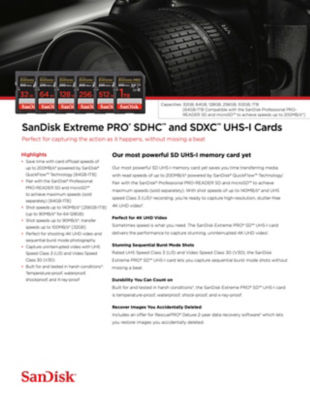 SanDisk Extreme PRO SDHC And SDXC UHS-I Card 5