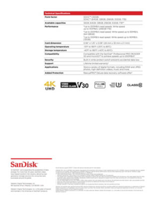 SanDisk Extreme PRO SDHC And SDXC UHS-I Card 6