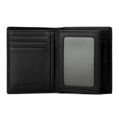 BRAUN BÜFFEL Braun Buffel Stitch Bifold Vertical Wallet With Coin Compartment in Black 4