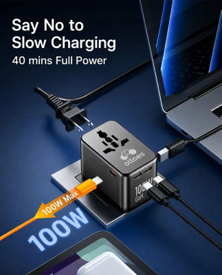 Olloes GaN 100W Universal Travel Adapter 3