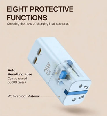 Olloes GaN 25W Universal Mini Travel Adapter 8