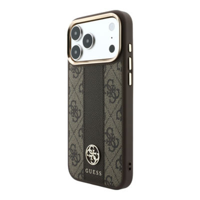 Guess 4G With Stripe & Metal Logo MagSafe Case For iPhone 18 Pro Max 4