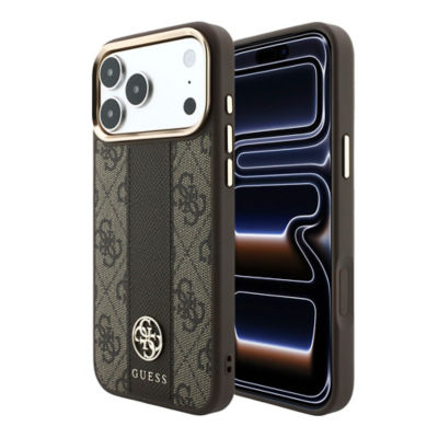 Guess 4G With Stripe & Metal Logo MagSafe Case For iPhone 18 Pro Max 6