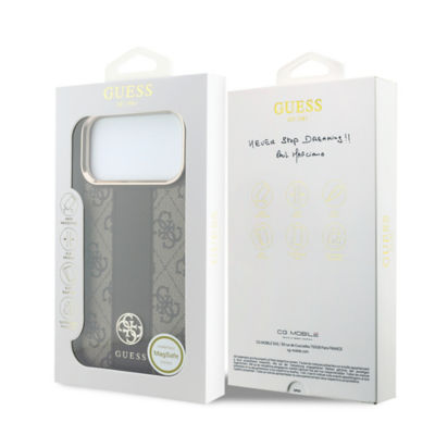 Guess 4G With Stripe & Metal Logo MagSafe Case For iPhone 18 Pro Max 9