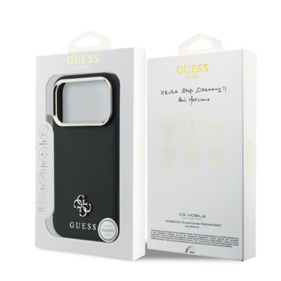 Guess Saffiano With Small 4G & Classic Logo MagSafe Case For iPhone 18 Pro Max 9