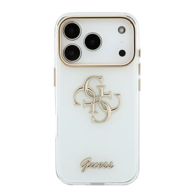 Guess Big 4G & Script Metal Logo IML Case For iPhone 18 Pro Max 3
