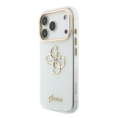 Guess Big 4G & Script Metal Logo IML Case For iPhone 18 Pro Max 4