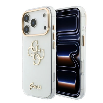 Guess Big 4G & Script Metal Logo IML Case For iPhone 18 Pro Max 6