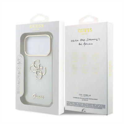 Guess Big 4G & Script Metal Logo IML Case For iPhone 18 Pro Max 9