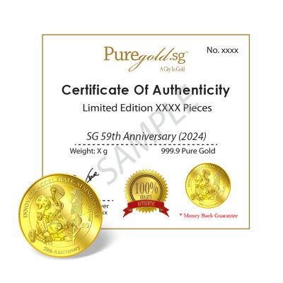 Puregold.sg 5g SG 59th Anniversary Gold Medallion (Year 2024) 5