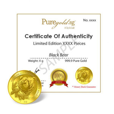 Puregold.sg 5g Black Bear Gold Medallion 4