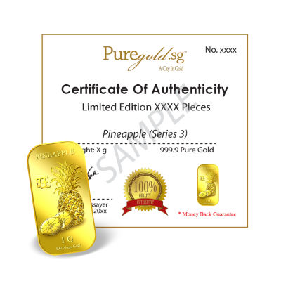 Puregold.sg 1G PROSPERITY PINEAPPLE (Series 3) GOLD BAR 4