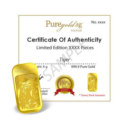 Puregold.sg 2g Golden Tiger Gold Bar 5