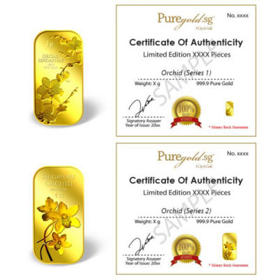 Puregold.sg SG Orchid Gold Bar Set — 1g x 2 (Series 1 & 2) 4
