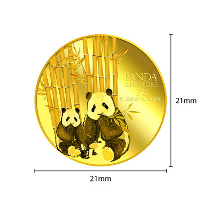Puregold.sg 5g SG Giant Panda (Series 1) Gold Medallion 3