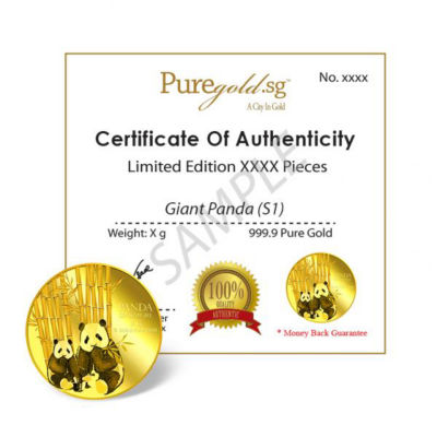 Puregold.sg 5g SG Giant Panda (Series 1) Gold Medallion 4