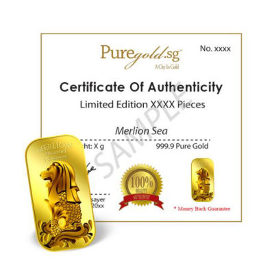 Puregold.sg 1g SG Merlion Sea Gold Bar 5