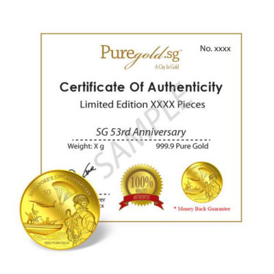 Puregold.sg 5g SG 53rd Anniversary Gold Medallion (YEAR 2018) 4